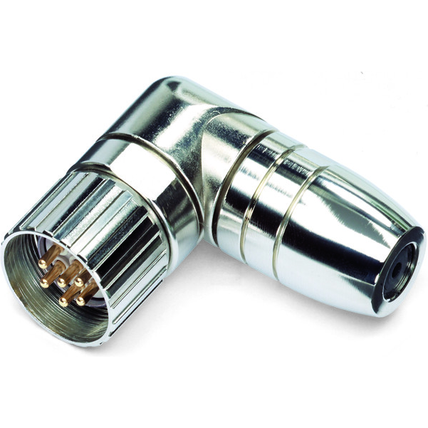 WAGO-756-9602/060-000 Conector circular M23 Plug, Angled, configurable, 6-Pole, Soldering technology