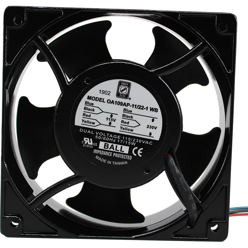 ORION FANS-OA109AP-11/22-1WB Gebläse und Lüfter AC Fan Axial Ball Bearing 115V/230V 80V to 260V 110CFM 42dB 119.5 X 119.5 X 38.5mm High Speed