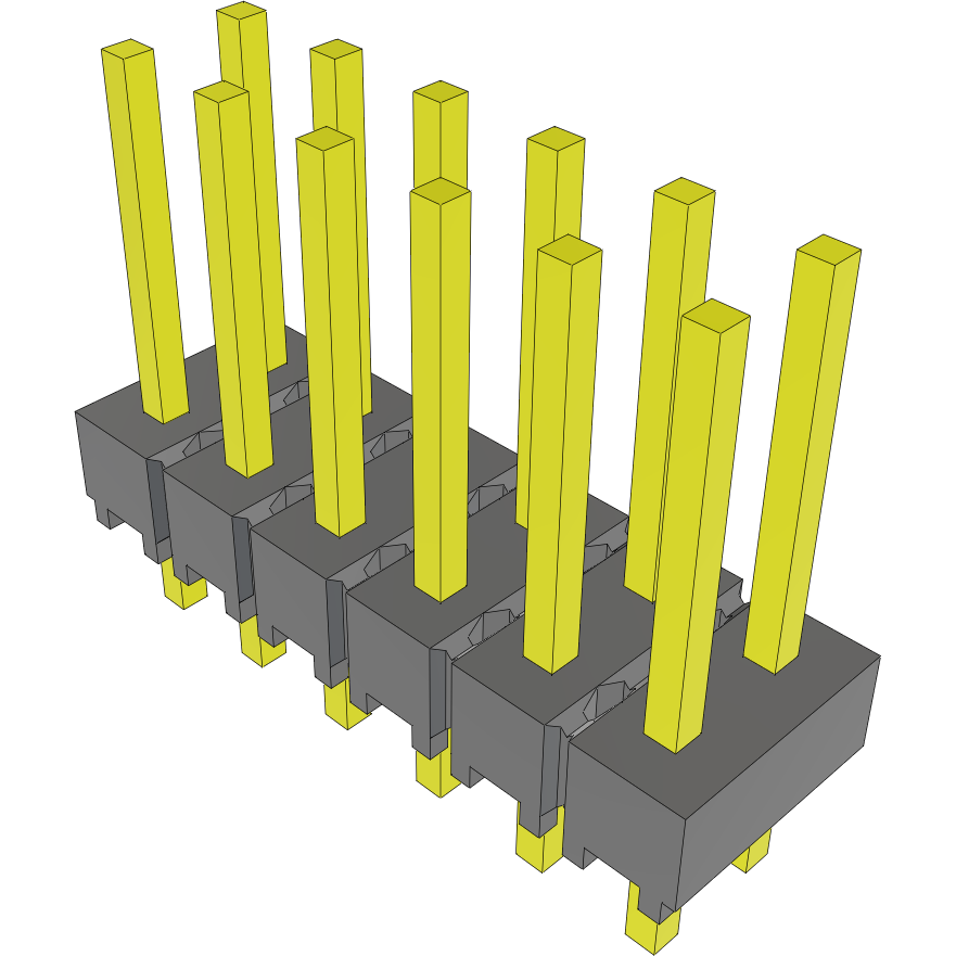 Samtec-MTSW-106-24-G-D-295 Steckverbinderleisten und Leiterplattenbuchsen Conn Unshrouded Header HDR 12 POS 2.54mm Solder ST Top Entry Thru-Hole Bulk