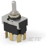 TE Connectivity-5-6437630-0 Switch Toggle Switch Toggle ON (ON) DPDT Round Lever Quick Conn 20A 250VAC 30VDC Panel Mount with Threads Bulk
