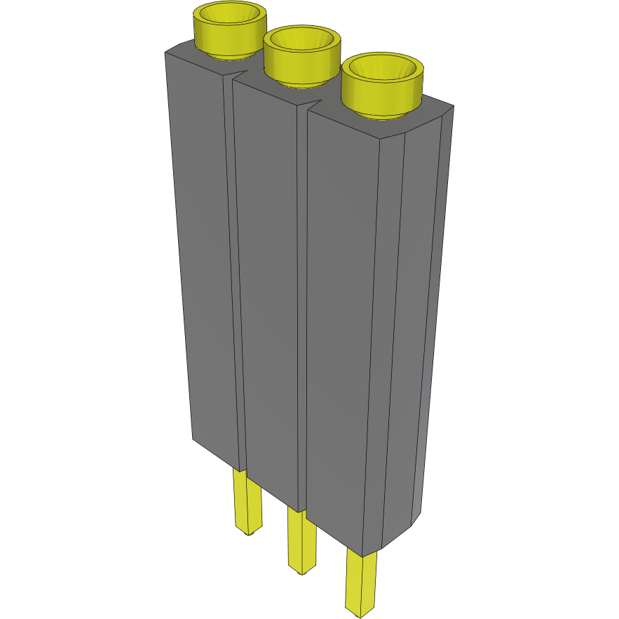 Samtec-ESS-103-T-05 Connector Headers and PCB Receptacles Conn Socket Strip SKT 3 POS 2.54mm Solder ST Top Entry Thru-Hole Bulk