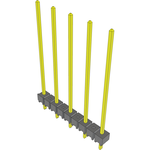 Conn Unshrouded Header HDR 5 POS 5.08mm Solder ST Top Entry Thru-Hole Bulk