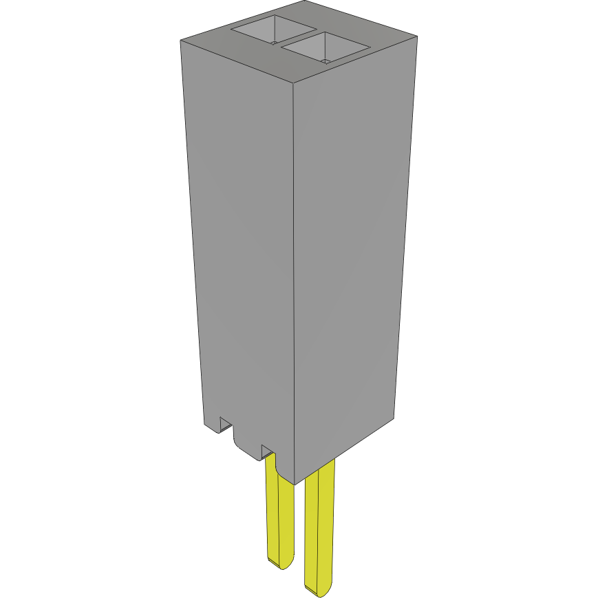 Samtec-SMS-102-02-G-S Connector Headers and PCB Receptacles Conn Socket Strip SKT 2 POS 1.27mm Solder ST Thru-Hole Bulk