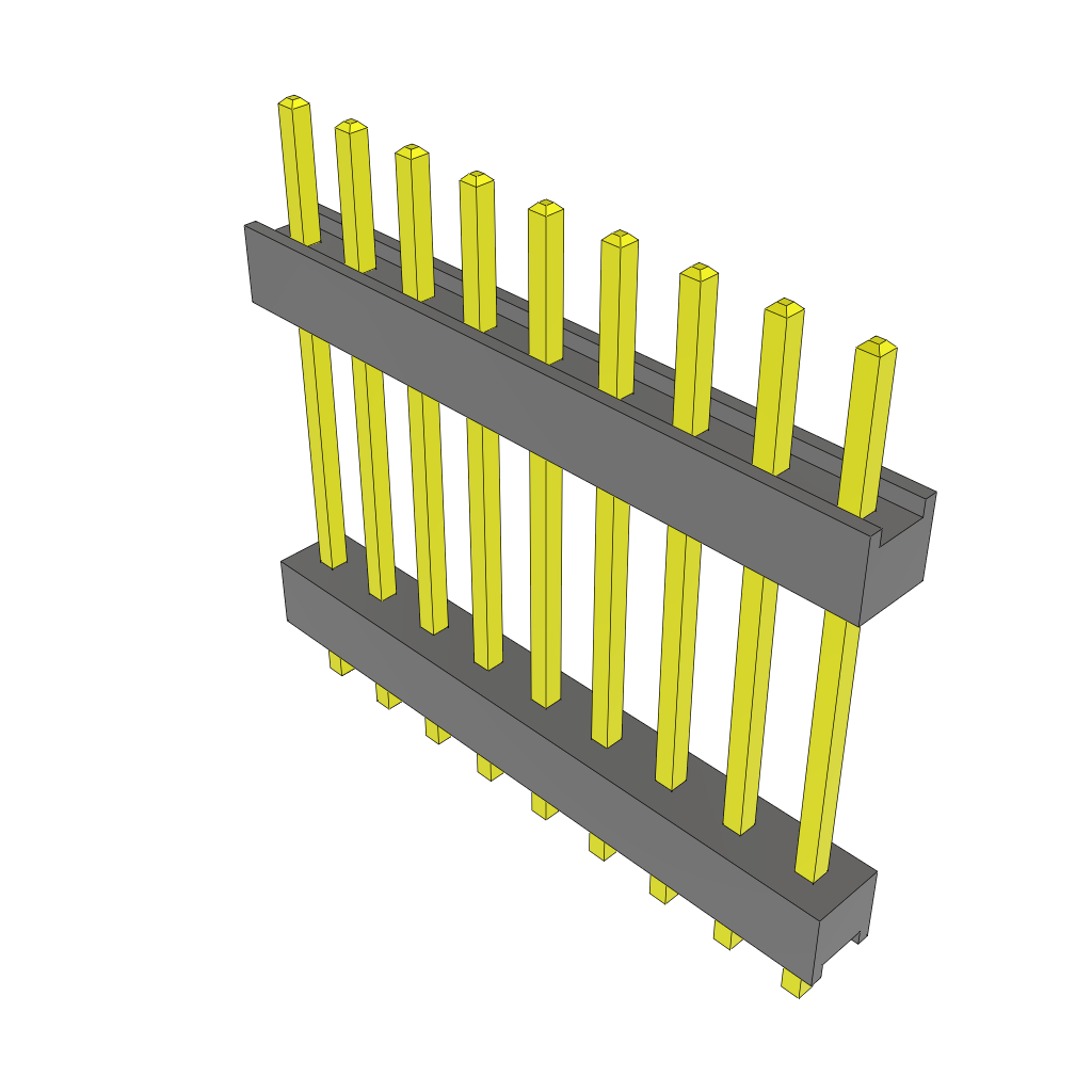 Samtec-ZW-09-10-G-S-585-090 连接器插头及 PCB 插座 Conn Board Stacker HDR 9 POS 2.54mm Solder ST Top Entry Thru-Hole Bulk