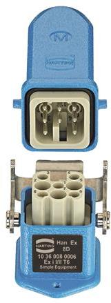 HARTING Technology Group-10361080006 Connector Rectangular Conn Rectangular PIN 3Power/5Signal POS Crimp Panel Mount