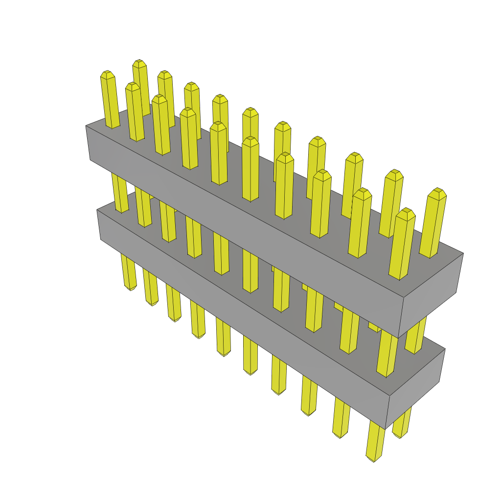 Samtec-TW-10-03-G-D-280-140 Embases de raccordement et réceptacles PCB Conn Board Stacker HDR 20 POS 2mm Solder ST Top Entry Thru-Hole Bulk