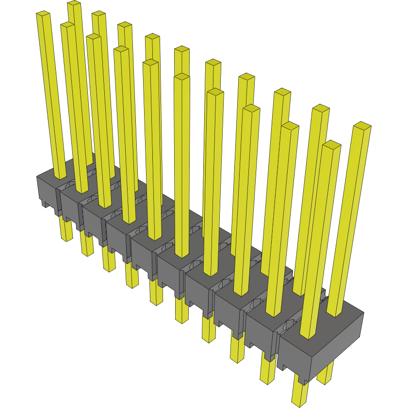 Samtec-HMTSW-110-09-G-D-500 Steckverbinderleisten und Leiterplattenbuchsen Conn Unshrouded Header HDR 20 POS 2.54mm Solder ST Top Entry Thru-Hole Bulk
