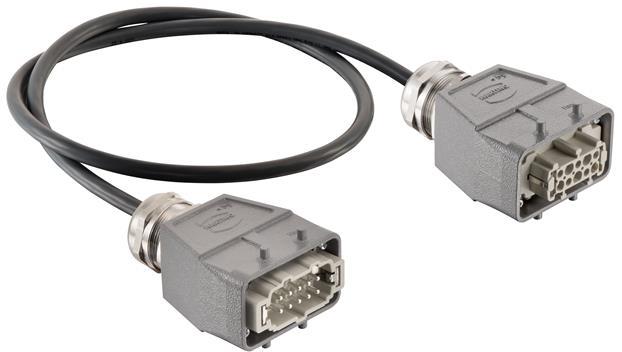 HARTING-20871466001100 Andere Kabelbaugruppen Copper cable (round) Pre-assembled on both sides Cable length 1 m