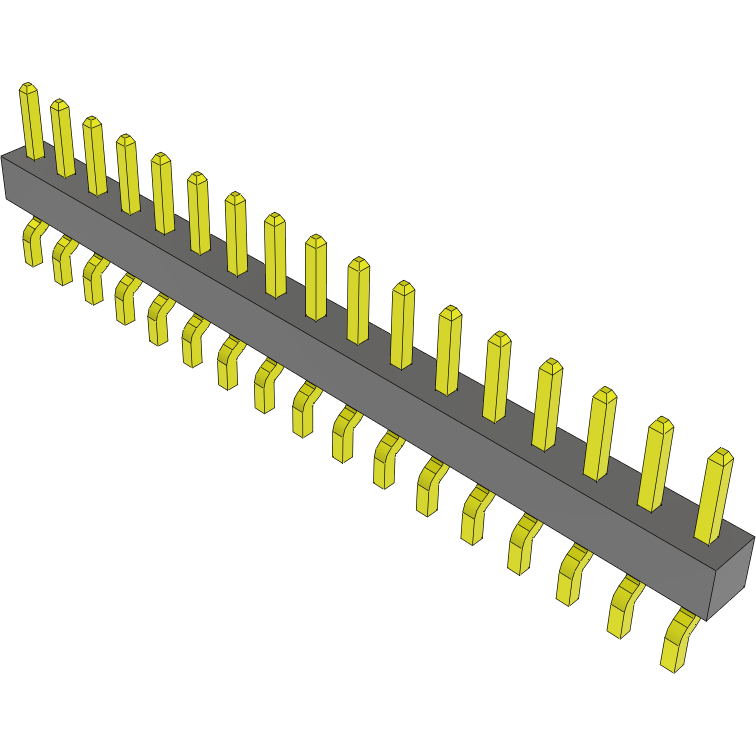 Samtec-MMT-117-01-S-SH Embases de raccordement et réceptacles PCB Conn Unshrouded Header HDR 17 POS 2mm Solder RA Side Entry SMD Tube