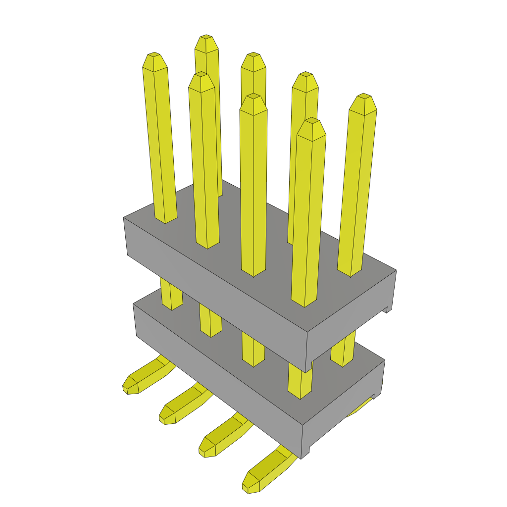Samtec-TW-04-03-G-D-250-SM Steckverbinderleisten und Leiterplattenbuchsen Conn Board Stacker HDR 8 POS 2mm Solder ST Top Entry SMD Tube