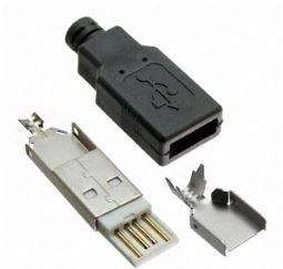 CnC Tech, LLC-1001-001-BL-KIT Connector USB Conn USB 1.1 Type A PL 4 POS ST Cable Mount 4 Terminal 1 Port Bag