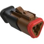 Conn Housing PL 3 POS Crimp ST Cable Mount Brown