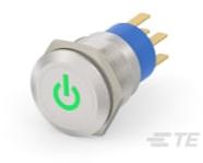 TE Connectivity-AV1921P612R04 Druckknopfschalter Switch Push Button OFF ON DPDT Flush Round Button 20VAC 20VDC 0.4VA Lock Panel Mount Solder Lug