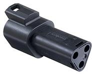 Molex-934442101 Einzeladersteckverbinder, Gehäuse Conn Housing RCP 3 POS Crimp ST Cable Mount Black ML-XT Bag