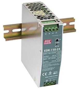 Mean Well Enterprises-EDR-150-24 AC-DC-Spannungsversorgung AC/DC Power Supply Single-OUT 24V 6.5A 156W 7-Pin