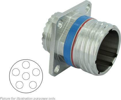 SOURIAU-8D023F06PA Steckverbinder, rund Conn Circular PIN 6 POS Crimp ST Flange Mount 6 Terminal 1 Port
