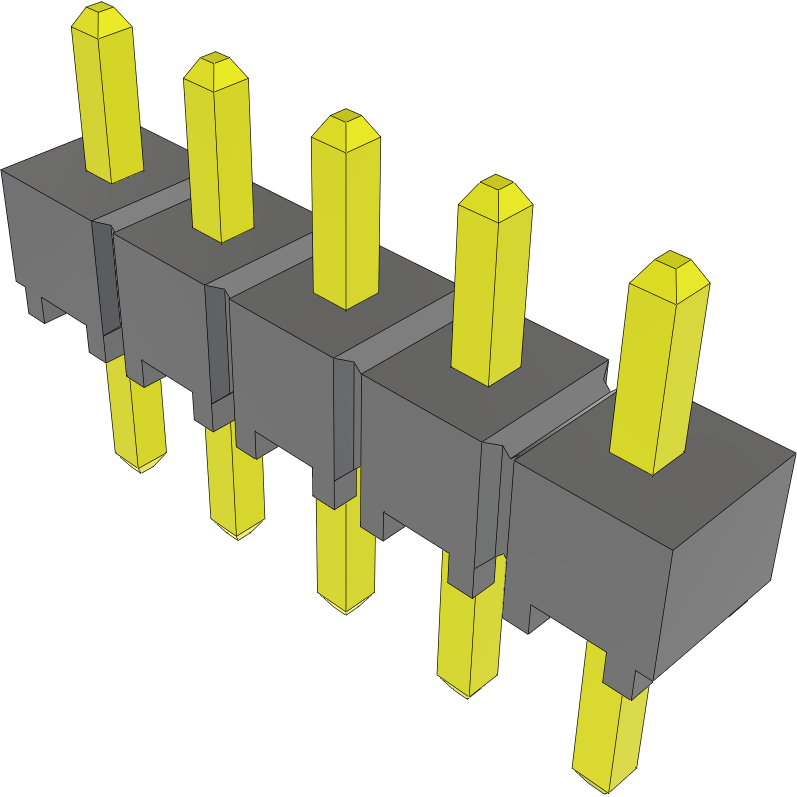 Samtec-HTSW-105-05-G-S Piastre connettori e prese PCB Conn Unshrouded Header HDR 5 POS 2.54mm Solder ST Top Entry Thru-Hole Bulk