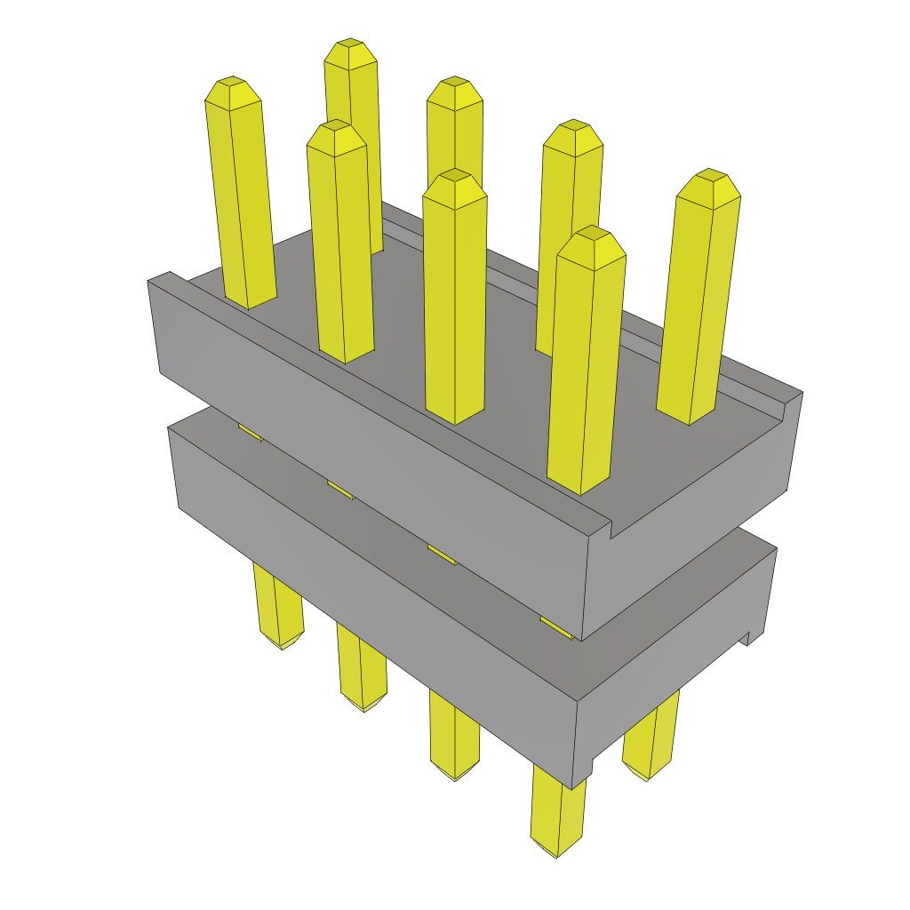 Samtec-TW-04-02-G-D-155-110 Piastre connettori e prese PCB Conn Board Stacker HDR 8 POS 2mm Solder ST Top Entry Thru-Hole Bulk