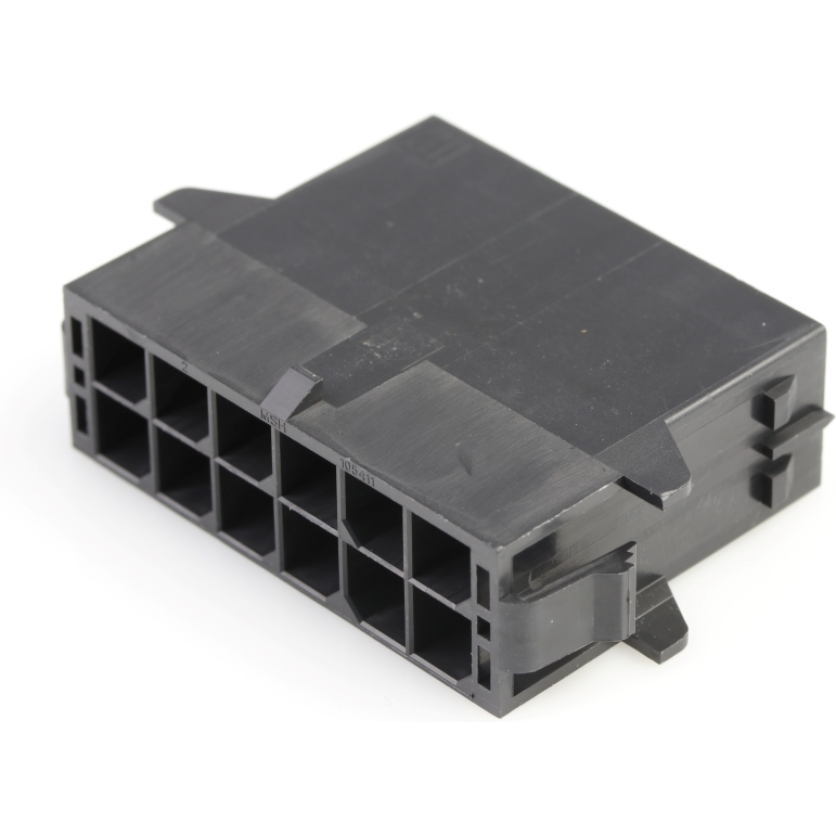 Molex-1054111112 分立接线罩连接器 Conn Housing PL 12 POS 5.7mm Crimp ST Panel Mount Black Mega-Fit Bag