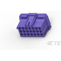 TE Connectivity-5-968975-1 分立接线罩连接器 Conn Housing RCP 21 POS 5mm Crimp ST Cable Mount Claret Violet Box