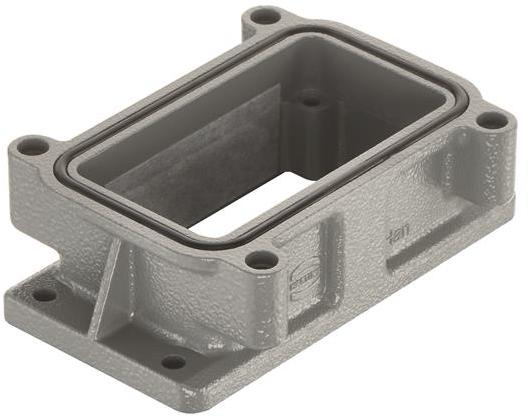 HARTING-09390100310 Adaptadores de manguitos ajustables Panel Mount Housing 180° 10/B Shell Size Powder Aluminum Die Cast Self Lock Han®