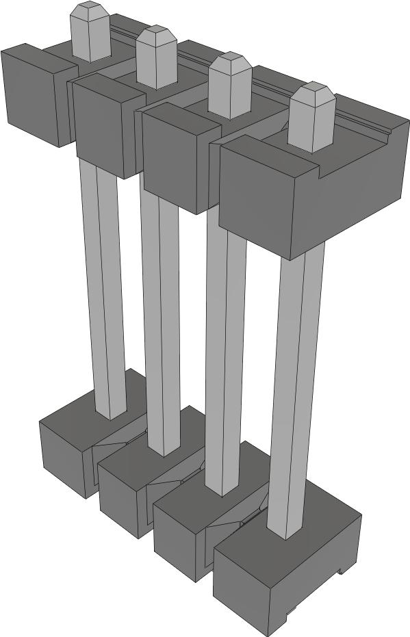 Samtec-JW-04-04-T-S-900-065 Connector Headers and PCB Receptacles Conn Board Stacker HDR 4 POS 3.96mm Solder ST Thru-Hole Bulk