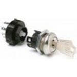 C&K-H101132F805NQ Schlüsselschalter Switch Key Lock ON ON SPDT 90° Flat Key 12A 250VAC 125VDC Quick Connect Panel Mount