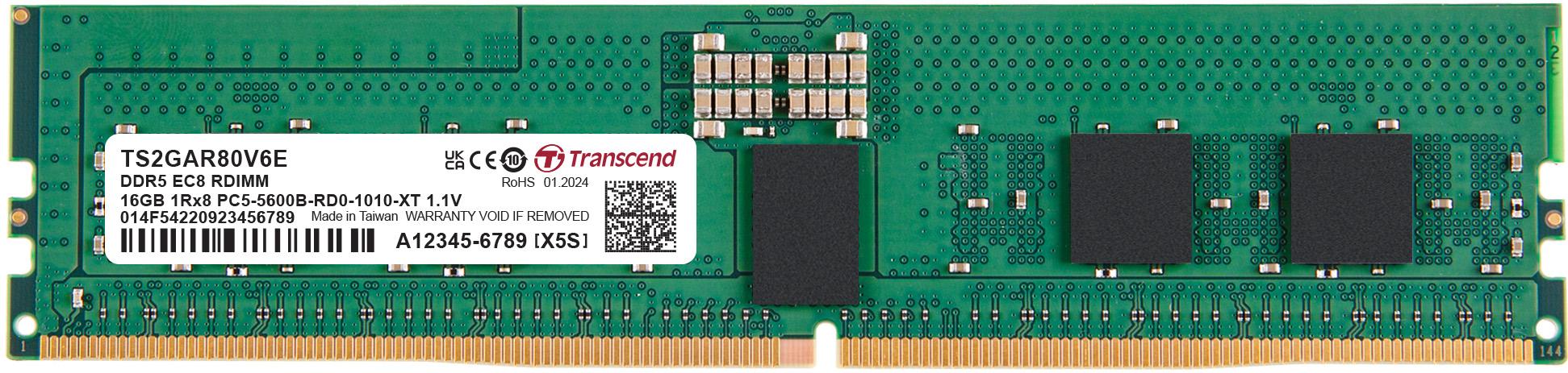 Transcend Information-TS2GAR80V6E Memory Modules DRAM Module DDR5 SDRAM 16Gbyte 288 Long DIMM Bulk