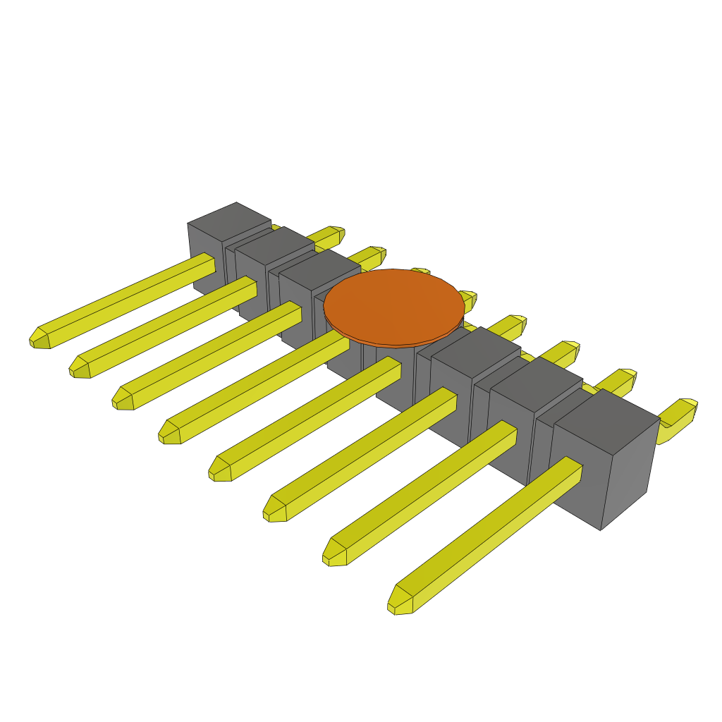 Samtec-TSM-108-02-L-SH-K-TR 连接器插头及 PCB 插座 Conn Unshrouded Header HDR 8 POS 2.54mm Solder RA Side Entry SMD T/R