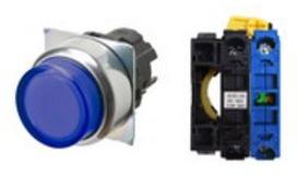 Omron-A22NL-RPM-TAA-G100-AC Switch Push Button Switch Push Button N.O. SPST Round Button 10A 440VAC 240VDC Momentary Panel Mount Screw