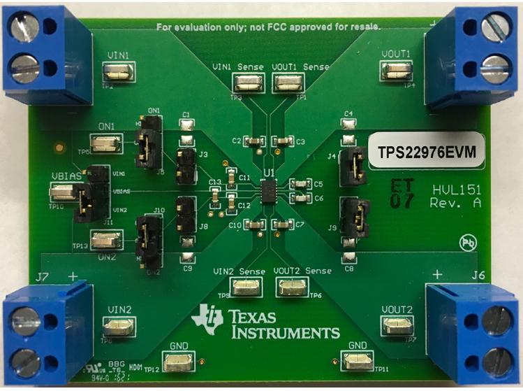 Texas Instruments-TPS22976EVM Energiemanagement, Entwicklungsplatinen und -kits TPS22976 Power Switch Evaluation Board