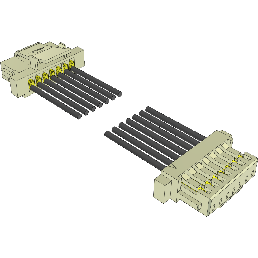 Samtec-S1SS-07-28-GF-08.00-L1 其他电缆组件 Cable Assembly Discrete Wire 0.203m 28AWG Wire to Board to Wire to Board 7 to 7 POS SKT-SKT Crimp-Crimp Micro Mate™ Bag