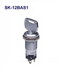 NKK Switches-SK-12BAS1 Switch KeyLock Switch Key Lock ON None ON SPDT 90° Flat Key 3A 125VAC Solder Lug 30000Cycles Panel Mount