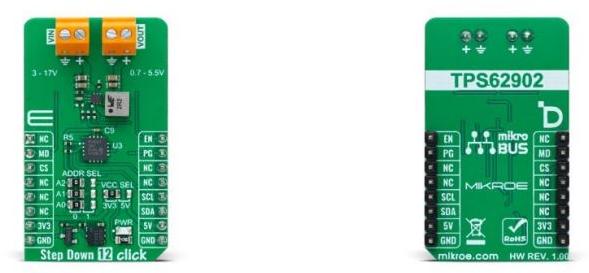 MikroElektronika-MIKROE-6126 电源管理开发电路板和套件 TPS62902 DC to DC Converter and Switching Regulator Chip 0.75V to 5.5V Output Click Board