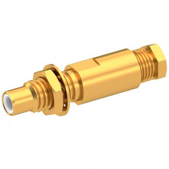 Radiall-R112305000 RF-Steckverbinder Conn SMC 0Hz to 10GHz 50Ohm ST Panel Mount F Gold Over Nickel