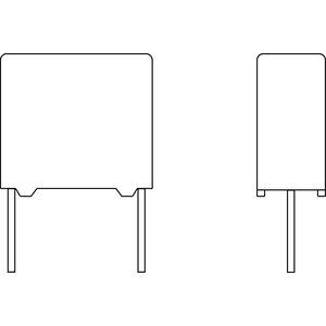 Vishay-BFC233620105 Kondensator, Kunststofffilm Cap Film Suppression X2 1uF 630VDC/310VAC PP 20% (31 X 11 X 21mm) Radial Plastic Rectangular Can 27.5mm 110°C Loose