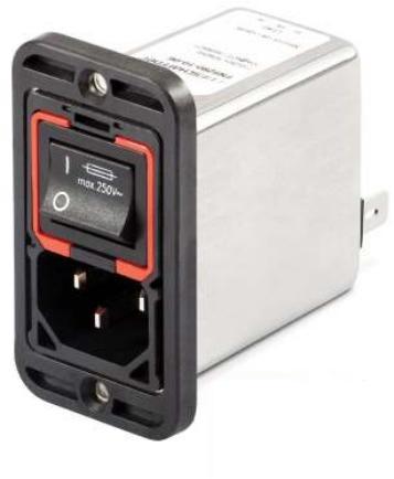 Schaffner-FN9280B-2-06 Module d&rsquo;admission d&rsquo;alimentation Power Entry Module Filtered M 3 POS 250VAC 2A Fuse/Switch ST 1 Port Medical