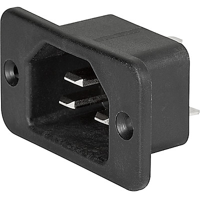 SCHURTER-6173.0003 Steckverbinder Conn Inlet M 3 POS Faston ST Panel Mount 3 Terminal 1 Port Box