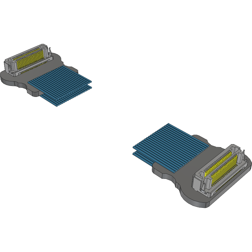 Samtec-HLCD-20-04.00-TR-TR-1 同轴电缆组件 Cable Assembly Coaxial 0.1m 38AWG Board to Board to Board to Board F/M-F/M Razor Beam™ Bag