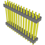 Conn Board Stacker HDR 26 POS 2.54mm Solder ST Top Entry Thru-Hole Bulk
