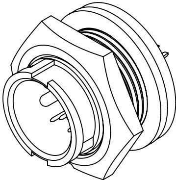 Conxall-W7A81-8PG-300 圆形连接器 Conn Circular PIN 8 POS Solder ST Panel Mount 8 Terminal 1 Port Bulk