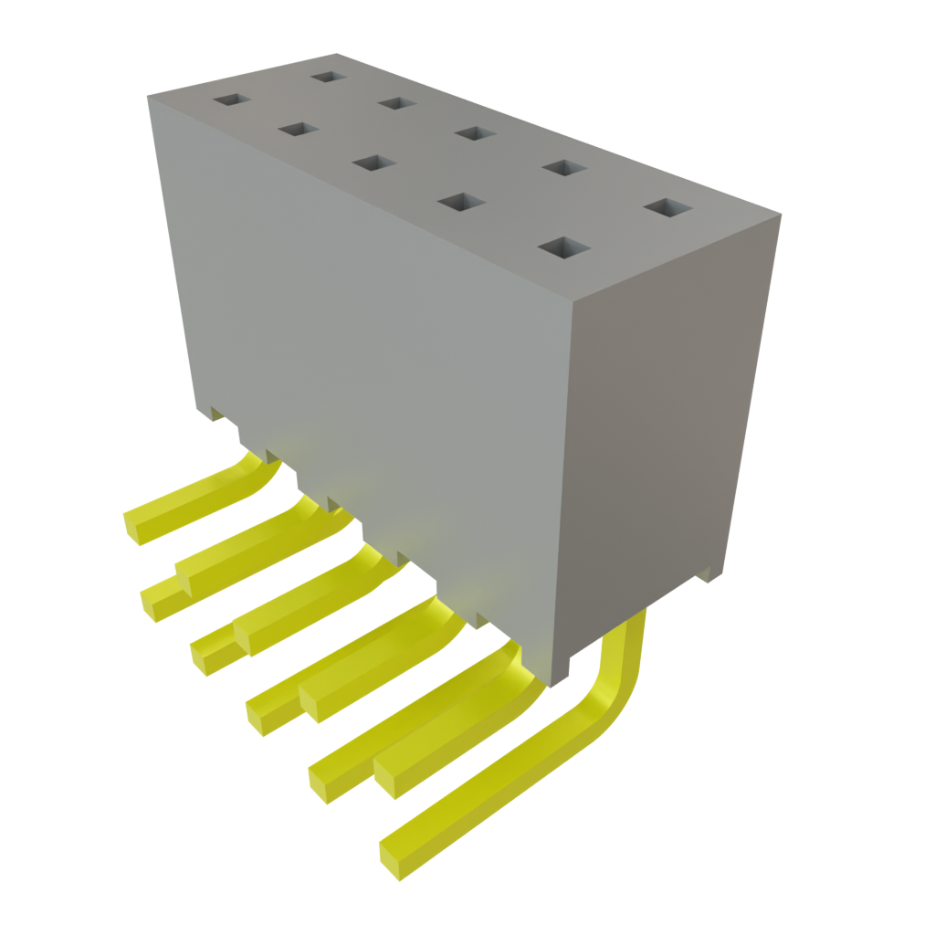 Samtec-SQT-105-01-L-D-RA Connector Headers and PCB Receptacles Conn Socket Strip SKT 10 POS 2mm Solder RA Side Entry Thru-Hole Tube