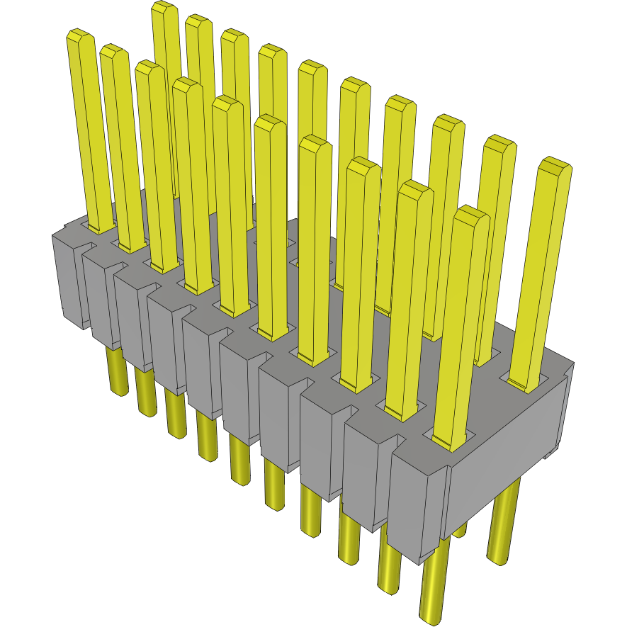 Samtec-MTMS-110-52-G-D-205 Embases de raccordement et réceptacles PCB Conn Unshrouded Header HDR 20 POS 1.27mm Solder ST Top Entry Thru-Hole Tube