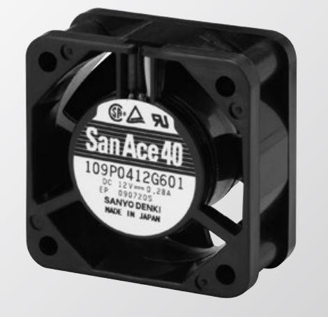 SANYO DENKI-109P0424H6D01 Compressori e ventole DC Fan Axial Ball Bearing 24V 12V to 27.6V 8.2CFM 35dB 40 X 40 X 20mm