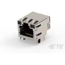 TE Connectivity-1827585-1 Raccordement téléphone et télécom Conn RJ-45 F 8 POS 1.02mm Solder RA Thru-Hole 8 Terminal 1 Port Tray