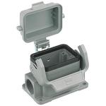 Surface Mount Housing 90° 16B Shell Size Powder Die Cast Aluminum Single Lock Han®