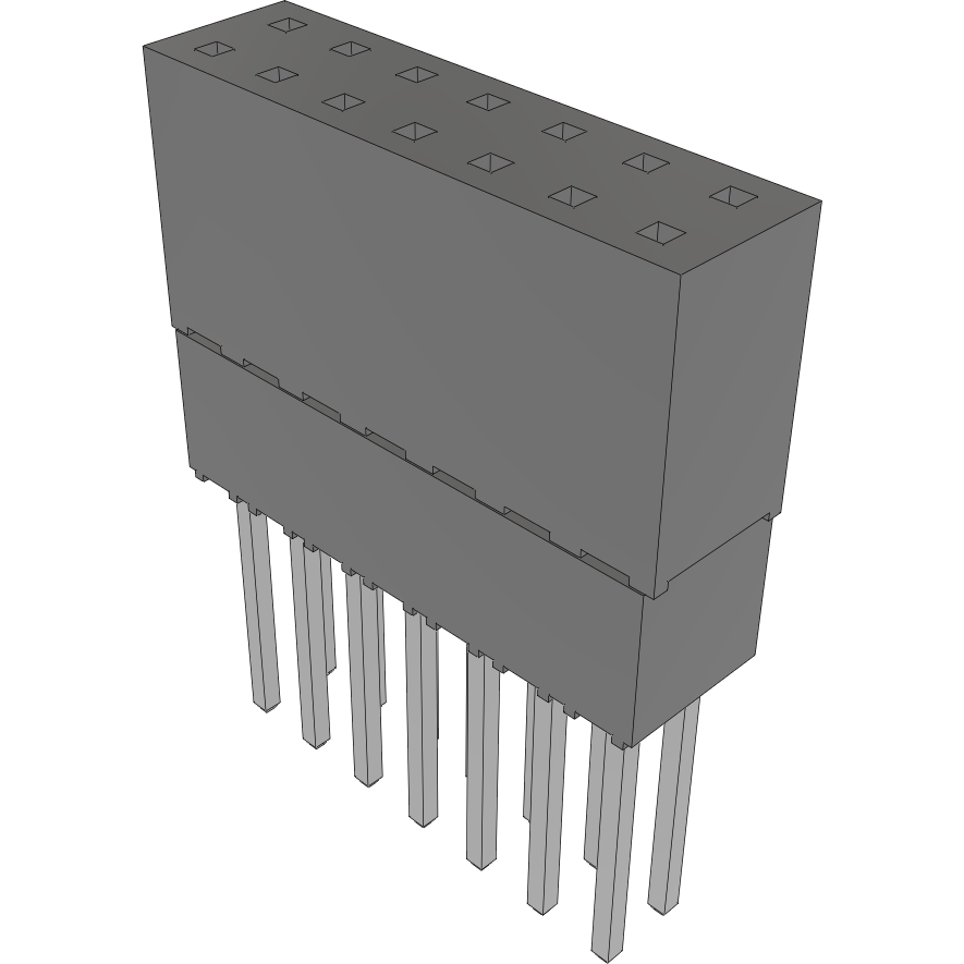 Samtec-ESQ-107-24-T-D 连接器插头及 PCB 插座 Conn Elevated Socket SKT 14 POS 2.54mm Solder ST Top Entry Thru-Hole Tube