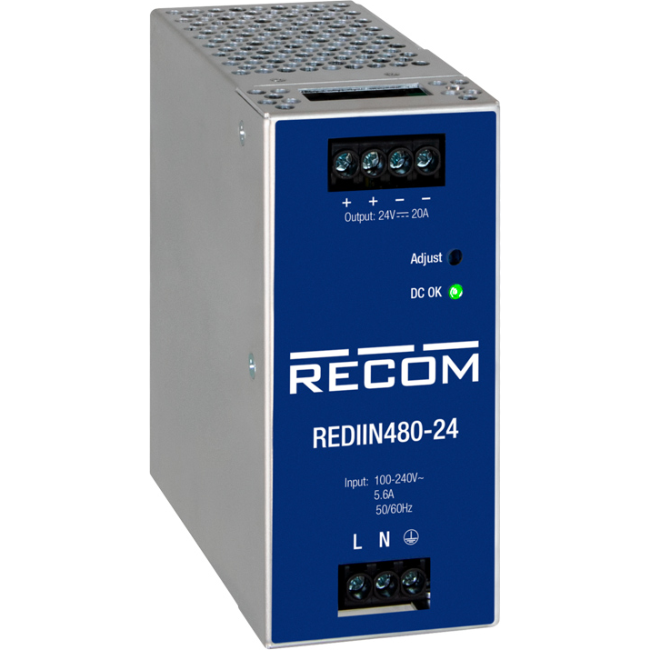 RECOM Power GmbH-REDIIN480-24 AC to DC Power Supplies DIN Rail Power Supply