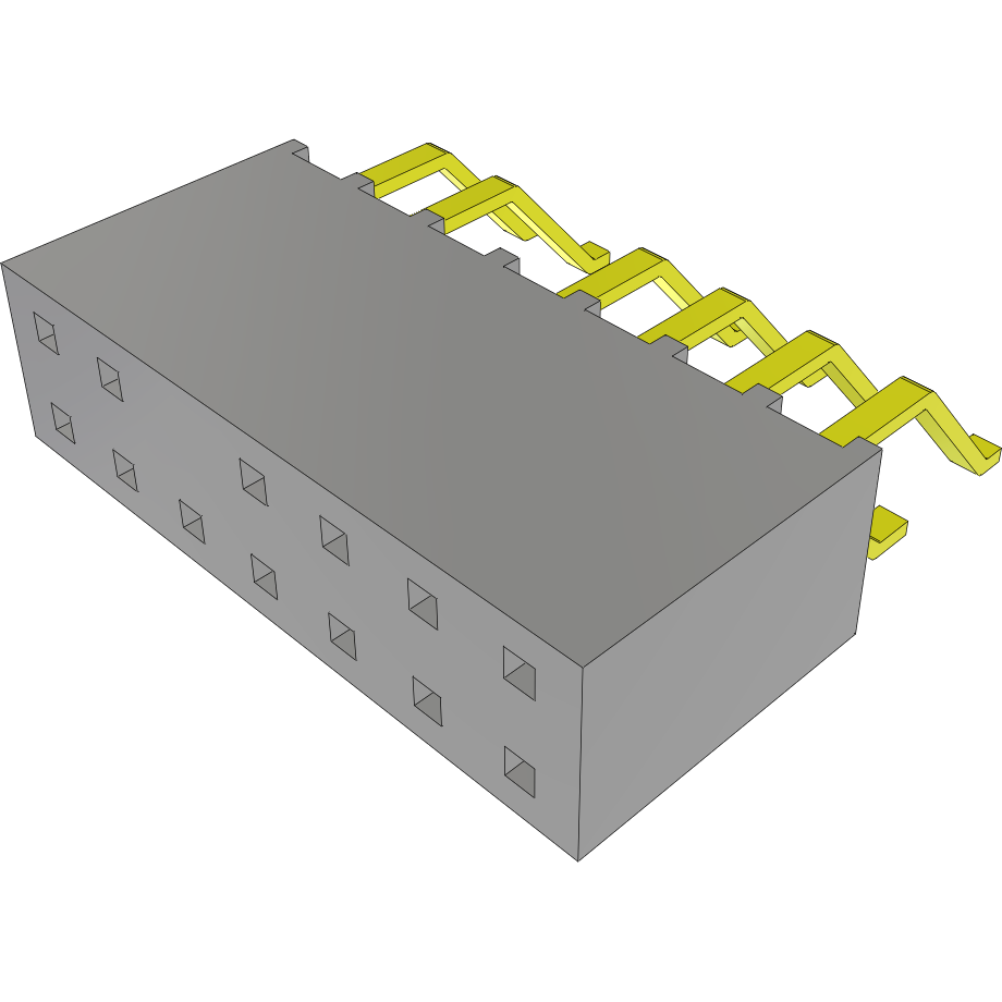 Samtec-SMH-107-02-G-D-10 连接器插头及 PCB 插座 Conn Socket Strip SKT 14 POS 2.54mm Solder RA Side Entry SMD Tube