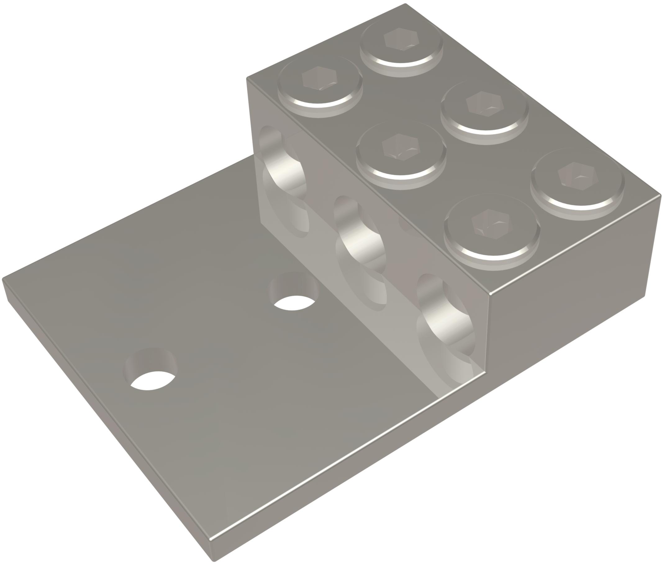 BURNDY-KK3A40U2N 连接器端子 Aluminum Universal Terminal 3 Conductor 2 Hole 300-800 Kcmil 1/2in Stud 1.75in Stud Hole Spacing 6 Screws Al/Cu Rated Tin Plated